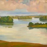 Voldemar Kangro-Pool, Pühajärv, 1920, Õli, lõuend