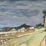 Ilmar Linnat, Kallas, 1974, Tempera, õlikriit, paber
