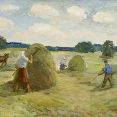 Agu Pihelga, Heinalised, 1948, Õli, lõuend