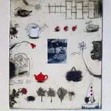 Kadi Kurema, Mänguasjad, 2004, Koloreeritud ofort, ülekanne