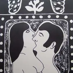Marko Mäetamm, Suudlus, 1992, Litograafia