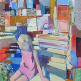 Maris Tuuling, Lossimäng, 2005, Akrüül, kollaaž, lõuend