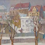 Priidu Aavik, Vaade aknast, 1940, Õli, lõuend