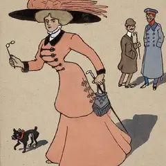 Erik Obermann, Daam mopsiga, 1908, Tušš, guašš