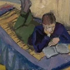 Herman Talvik, Poiss raamatuga, 1950, Õli, lõuend
