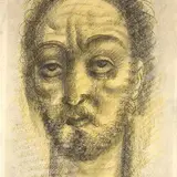 Eduard Wiiralt, Mehe pea, 1929, Pliiats, värviline kriit, värviline paber