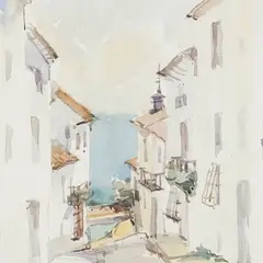 Juhan Nõmmik, Altea. Hispaania, 1959, Akvarell, paber