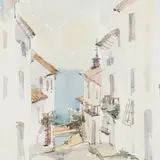 Juhan Nõmmik, Altea. Hispaania, 1959, Akvarell, paber