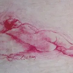 Ado Lill, Akt, 2003, Kriit, teega kooritud paber