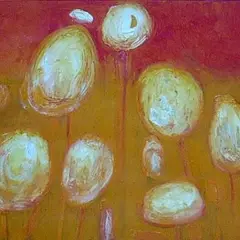 Anne Parmasto, Päevalilled, 2003, Õli, paber