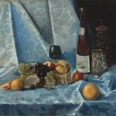 Alfred Hirv, Natüürmort puuviljade ja veinipokaaliga, 1895, Õli, lõuend