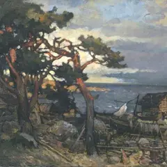 Roman Nyman, Rannaküla vaade, 1937, Õli, lõuend