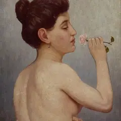 Alfred Hirv, Akt roosiga, 1900, Õli, lõuend