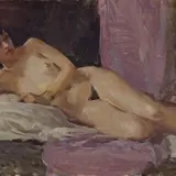 Akt by Richard Sagrits, 1958, Õli, papp, sold Oct 2003