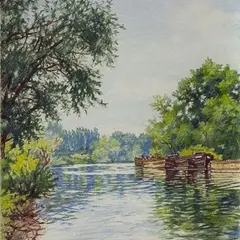 Voldemar Vaga, Etüüd looduses, 1939, Värviline pliiats, paber