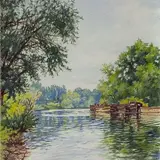Voldemar Vaga, Etüüd looduses, 1939, Värviline pliiats, paber