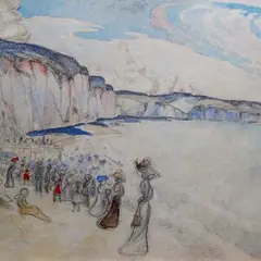 Konrad Mägi, Normandia maastik, 1911, Pliiats, värv.pliiats, akvarell, paber