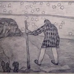 Kristjan Raud, Kalevipoeg isa haual, 1942, Pliiats