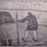 Kristjan Raud, Kalevipoeg isa haual, 1942, Pliiats