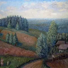 Kristjan Teder, Kodumaa maastik, 1958, Õli, lõuend