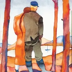Natalie Mei, Paarike selgvaates, 1920, Akvarell, paber