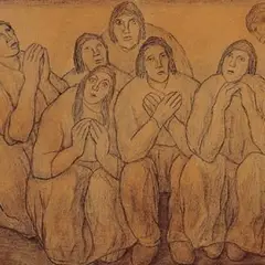 Kristjan Raud, Palvetund, 1938, Pliiats, paber