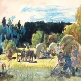 Richard Sagrits, Heinategu Karepal, 1958, Akvarell, paber