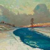 Martin Taevere, Varakevadine maastik, 1920, Õli, papp