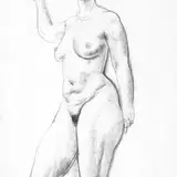 Eduard Wiiralt, Seisev akt, 1934, Süsi, paber
