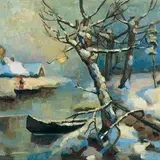 Aarne Miikmaa, Talvemaastik, 1930, Õli, lõuend
