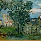 Linnavaade by Jaan Grünberg, 1940, Õli, paber, sold Oct 2002