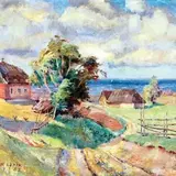 Hugo Lepik, Rannaküla, 1942, Õli, lõuend
