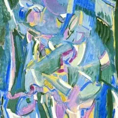Aleksander Vardi, Kompositsioon hallis, 1965, Tempera, paber