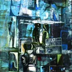 Edgar Valter, Kompositsioon figuuridega, 1967, Õli, papp