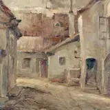 Julius Gentalen, Vana hoov, 1937, Õli, lõuend