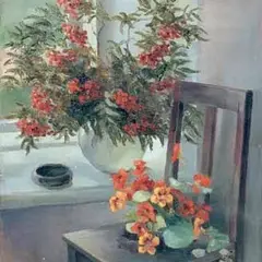 Erich Pehap, Natüürmort tooliga, Õli, lõuend