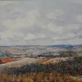 Nigul Espe, Maastik, 1951, Õli, lõuend, papp
