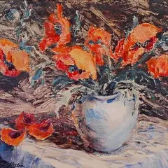 Natüürmort by Ano Mägi-Palm, 1960, Monotüüpia, sold Apr 2001