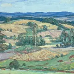 Johannes Võerahansu, Uue-Saluse maastik, 1943, Õli, vineer