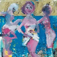 Kompositsioon suplejatega by Alo Hoidre, 1980, Segatehnika, sold Oct 2000