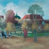 Albert Kesner, Tartu vaade, 1944, Õli, lõuend