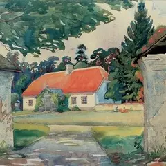 August Kilgas, Voore mõis, 1930, Akvarell, paber