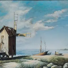 Edmond Arnold Blumenfeldt, Saaremaa rand tuulikuga, 1944, Õli, lõuend