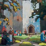 August Kilgas, Kiriku all, 1924, Õli, lõuend