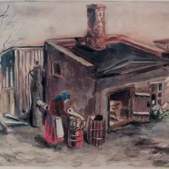 Hando Mugasto, Tagahoovis, 1933, Monotüüpia