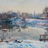 Jääminek Emajõel by Kalju Nagel, 1958, Õli, lõuend, sold Apr 2000