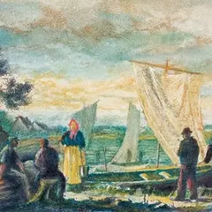 Ernst Tiido, Nina kaluriküla, 1948, Ofort, akvatinta