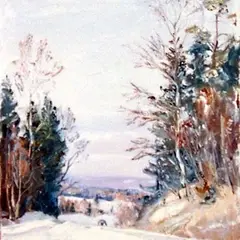 Ernst Hallop, Lõuna-Eesti maastik, 1959, Õli, papp