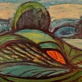 Ülo Sooster, Maastik, 1958, Õli, papp