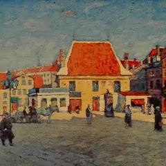 Andrei Jegorov, Raekoja platsil, 1920, Õli, vineer